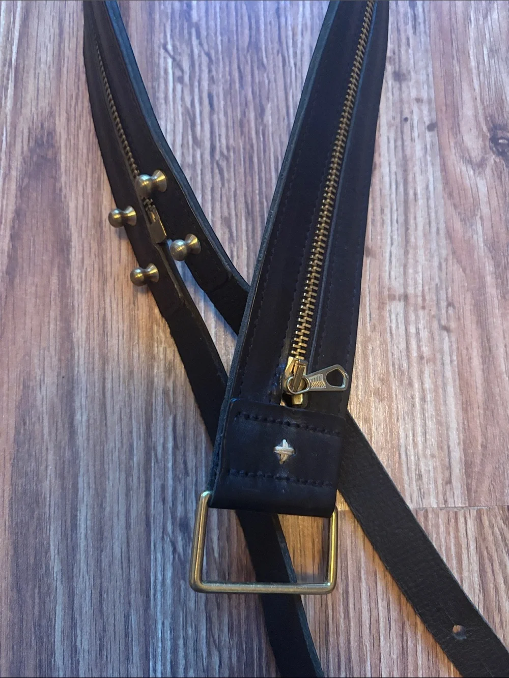 Rag & Bond Leather Zip-Accent Belt